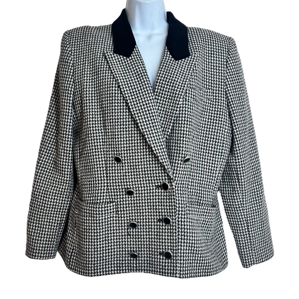 Lord & Taylor Vintage Houndstooth Blazer Sizr 12 P